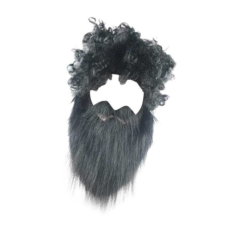 Hair and Beard Set Fake Mustaches Costume Accessories for Women Men Novelty False Facial Hair for Operas Easter Party