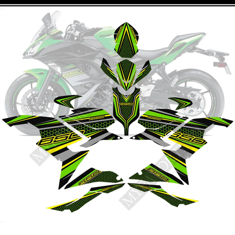 Autocollants Précieux pour Kawasaki Ninja 650, Protection de Carénage, Kit de Décalcomanies, Emblème du Genou, Danemark ge, Logo, 2018, 2019, 2020, 2021