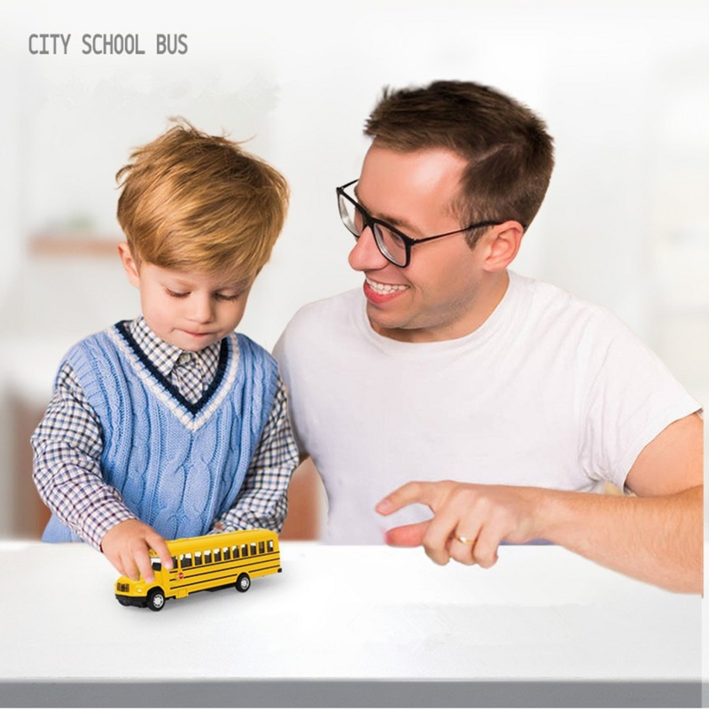 لعبة حافلة مدرسية مصنوعة من خليط معدني للأطفال ، نموذج مركبة جمود ، سيارة قابلة للسحب ، ألعاب تعليمية للأطفال ، هدية للأولاد ، 1:64