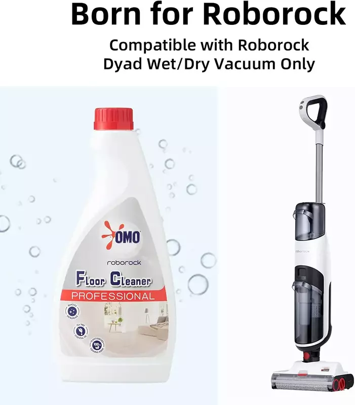 Roborock-Aspirador a seco e úmido sem fio, Limpador de Chão, Díade Média 100% Orgânica, Concentrado, Secagem Rápida, 480 ml