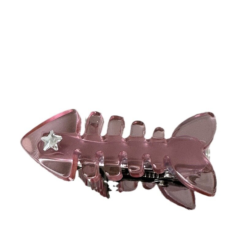 Y2K 핑크 작은 물고기 미늘 머리핀 스타일 오리 마우스 클립, 디자인 센스 뱅 사이드 클립, 헤어 액세서리, 신제품