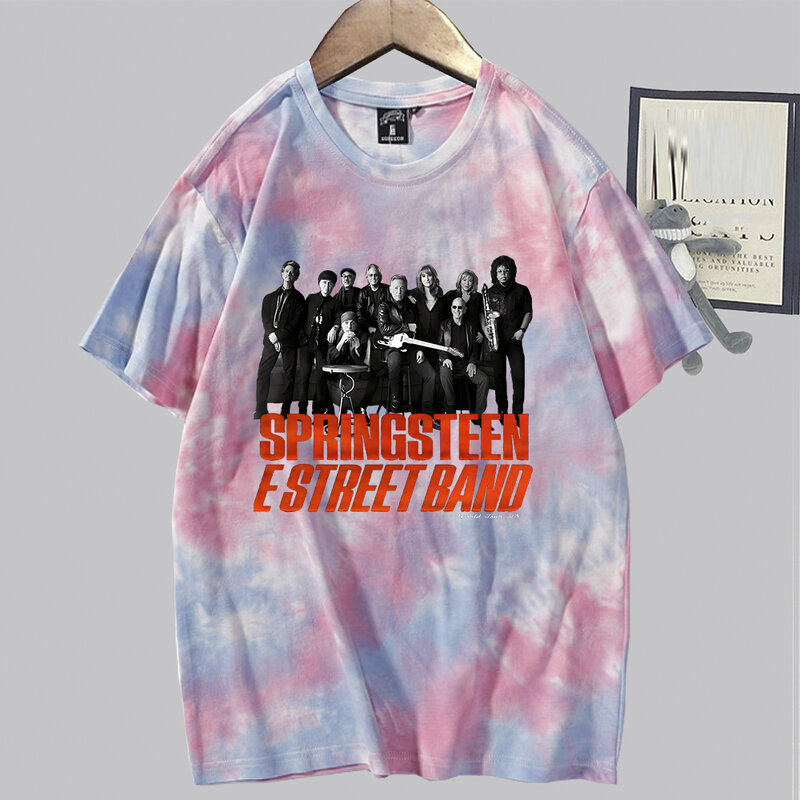 E STREET BAND ANNOUNCE-T-shirt Tie Dye extragrande para fãs unisex, Merchandise, 2023