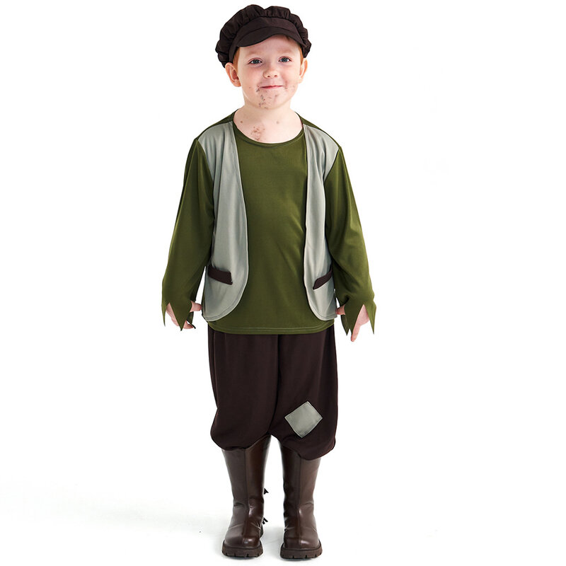 2023 Halloween Carnival Party Outfit Kids Victorian Poor Boy Costume