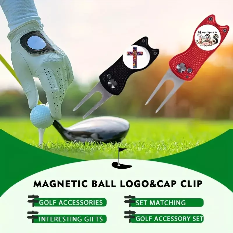 مجموعة شعار كرة الغولف المعدنية المغناطيسية ، معدات الغولف ، شعار الكرة المتقاطعة ، شعار كرة الغولف الرجعية ، مجموعة مشبك القبعة ، إكسسوارات الغولف