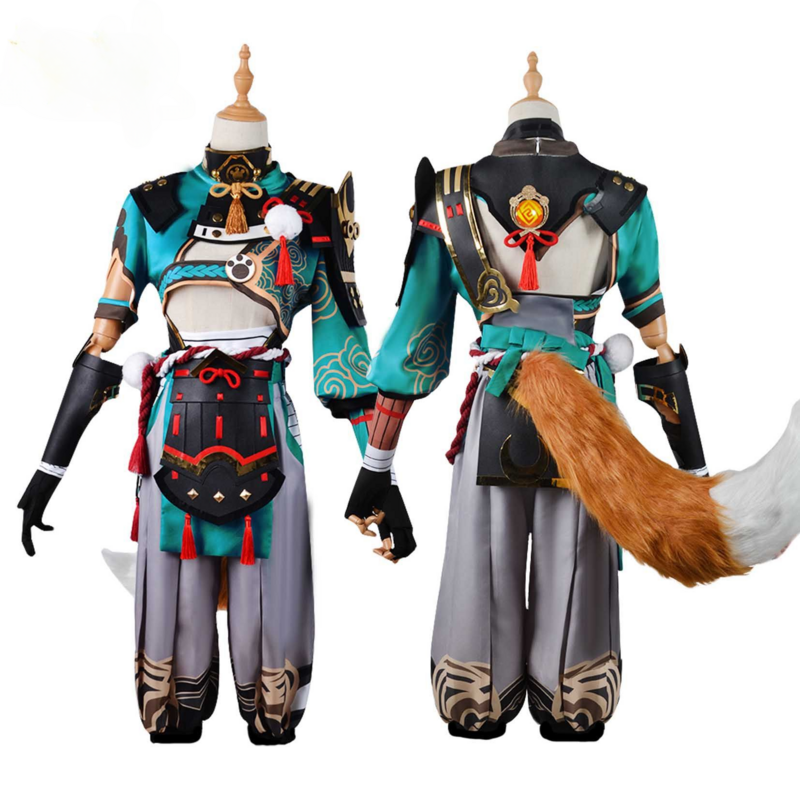 Genshin Impact Gorou Cosplay Costume Wig with Ears Goro Cosplay Tail Costumes Full Set Cosplay For Men