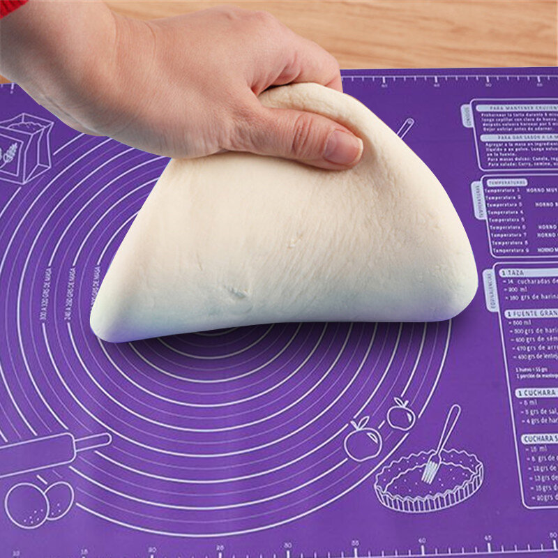 60/50/40cm Silikon kissen Back matte Blatt Kneten Teig matte für Küche Rollt eig Pizza großer Teig Antihaft-Hersteller Halter