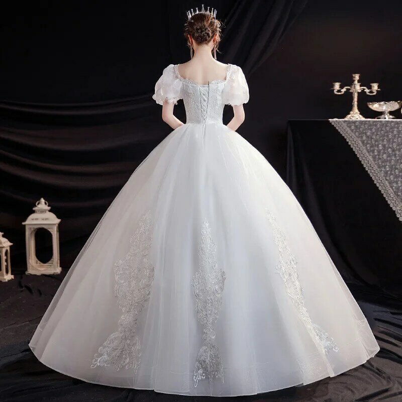 花嫁の常夜灯ウェディングドレス、シンプルでエレガントなプリンセススタイル、新しい