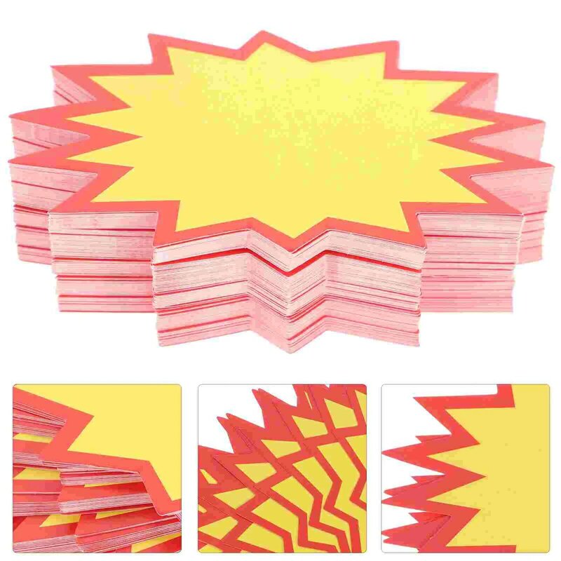 100/200pcs Price Tag Advertising Paper Explosion Sticker Signs Price Tags Sales Price Label Tags For Supermaket Store 11x6cm