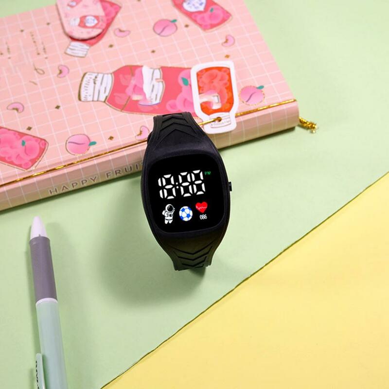Soft Silicone Wristband Watch Electronic Watch Adjustable Silicone Strap Led Electronic Watch Square Spaceman Dial Kids Students