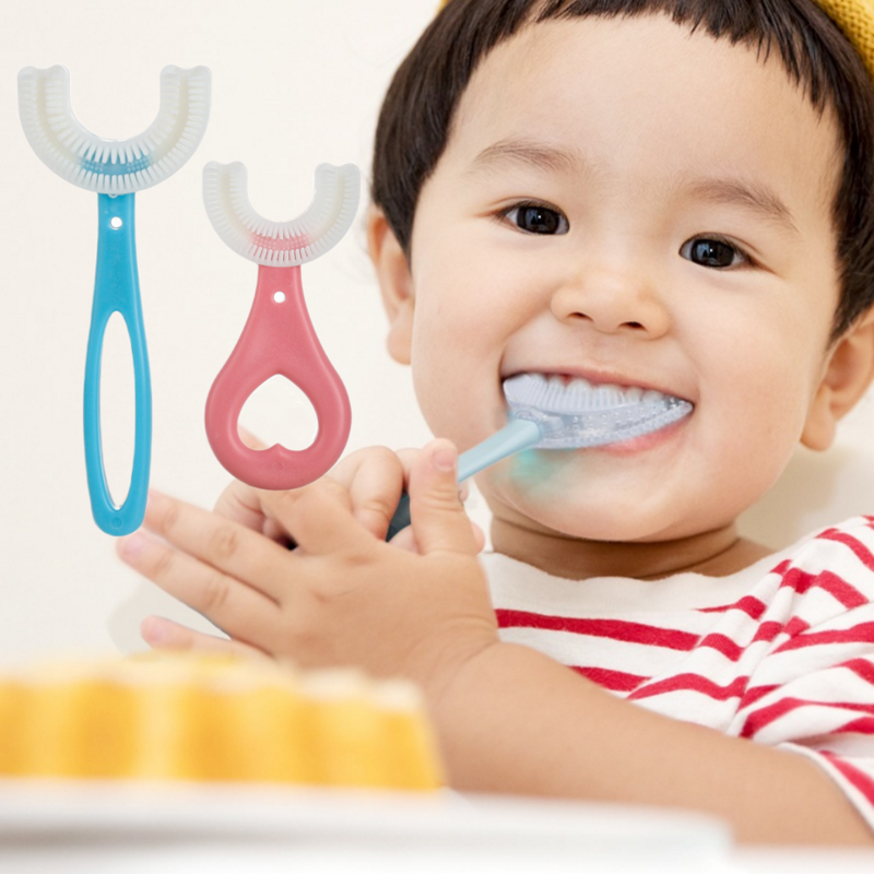 Baby Zahnbürste Kinder 360 Grad U-förmigen Kind Zahnbürste Beißringe Baby Pinsel Silikon Kinder Zähne Oral Care Reinigung