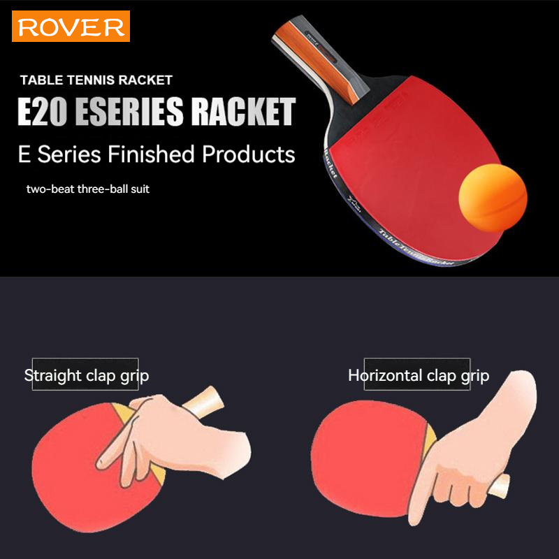 2PCS Ping Pong Racket Table Tennis Beginners 3 Star Training Set Pimples-in Horizontal racket Rubber Hight Quality Blade Bat