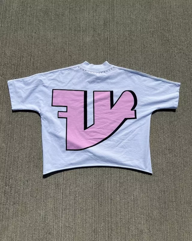 Camiseta de manga curta feminina, top Harajuku, estampa com letras, extragrande, American Fashion Trend, Street, Y2K