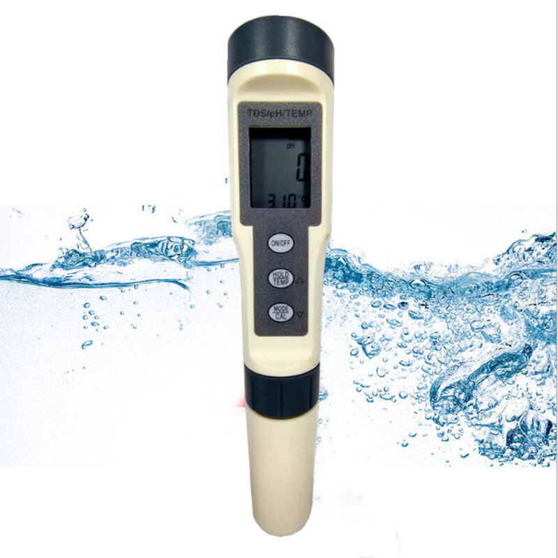 قلم اختبار المياه لاختبار TDS-PH-درجة الحرارة ، اختبار مقاوم للماء عالية الدقة لأحواض السمك مياه الشرب