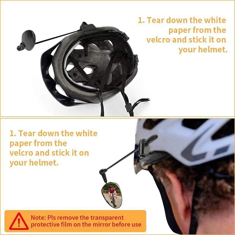 Велосипедное Зеркало на шлем, легкое регулируемое зеркало заднего вида с поворотом на 360 градусов, 2 шт.