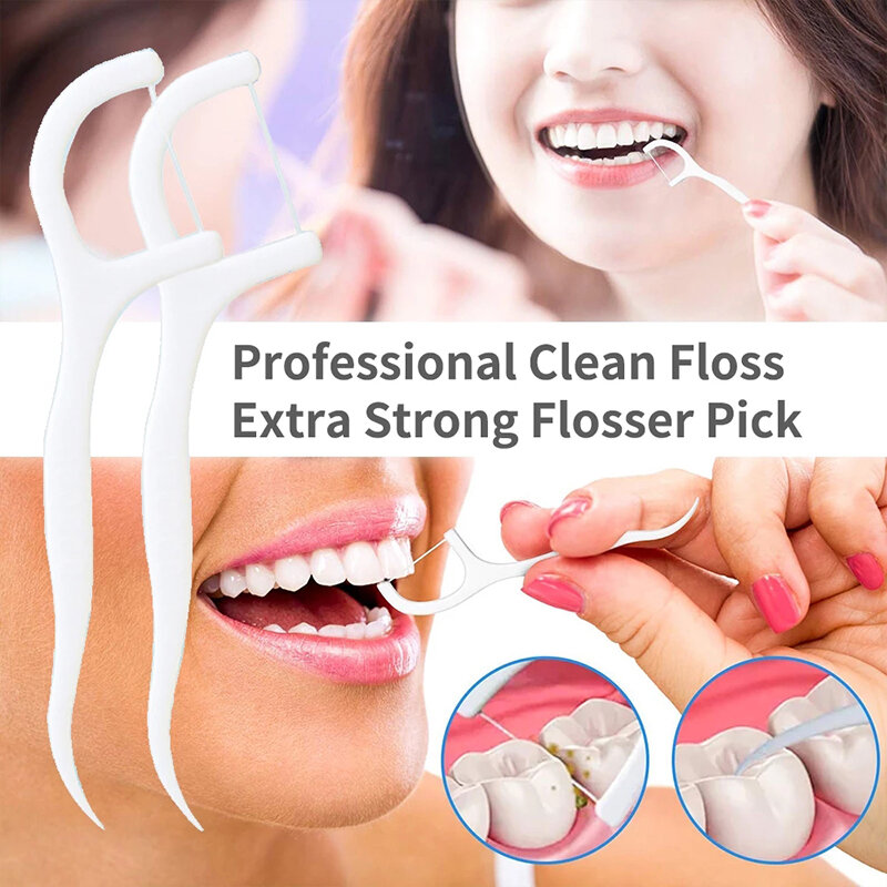 50/100 buah benang gigi pembersih gigi sikat Interdental kebersihan mulut gigi tongkat pembersih perawatan kesehatan alat pembersih mulut sekali pakai