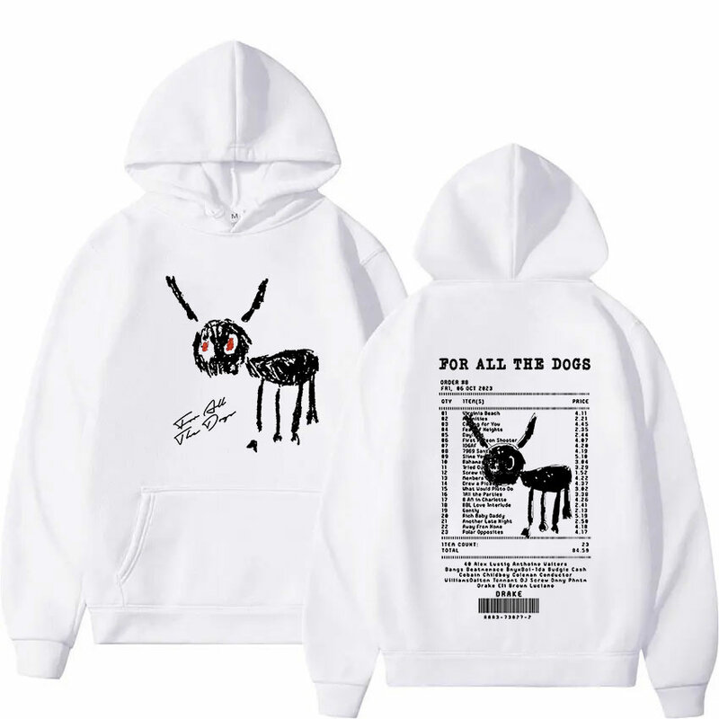Nowy raper kaczor dla wszystkich psów bluzy z kapturem z nadrukiem listowym mężczyźni kobieta Hip Hop Y2K bluza z kapturem swetry odzież Unisex