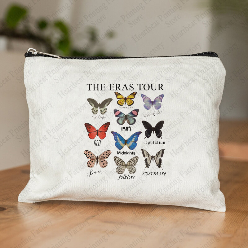 The Eras Tour Pattern Women Cosmetic Bag Albums As Post Stamps MakeUp Case Beauty Toiletries Swiftie Merch Taylor's Fans Gift