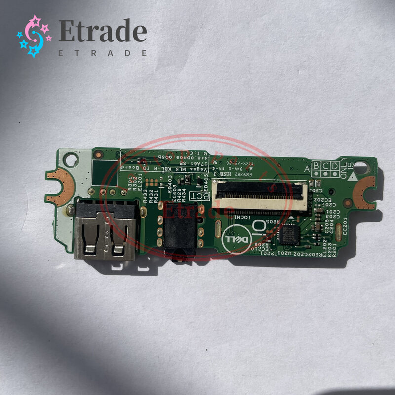USB Audio Card Reader Board para Dell Inspiron, 15, 3565, 3567, 3573, 3576, 448.0DR09.00SB, 95, Novo, Original
