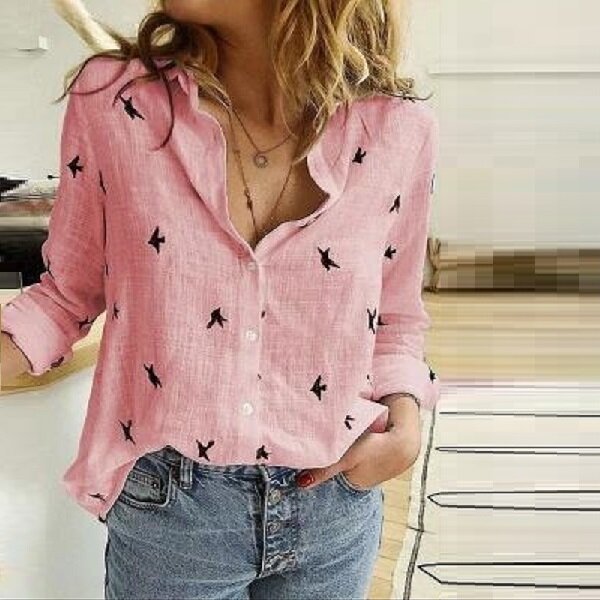 Leisure Wit Geel Shirts Button Revers Vest Top Lady Loose Lange Mouwen Oversized Shirt Womens Blouses Herfst Blusas Mujer