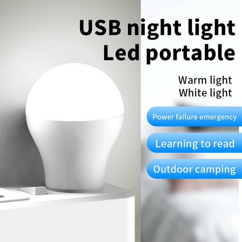 Bombilla LED con enchufe USB para coche, luz nocturna interior para dormitorio, guardería y pasillo, duradera