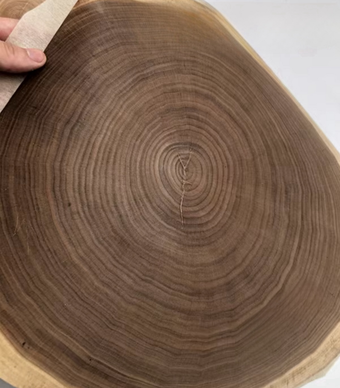 Натуральный черный ореховый орех, кольцевой деревянный шпон, красивый ежегодный Декоративный шпон, внешний диаметр: 380/520 мм, толщина: 0,3 мм