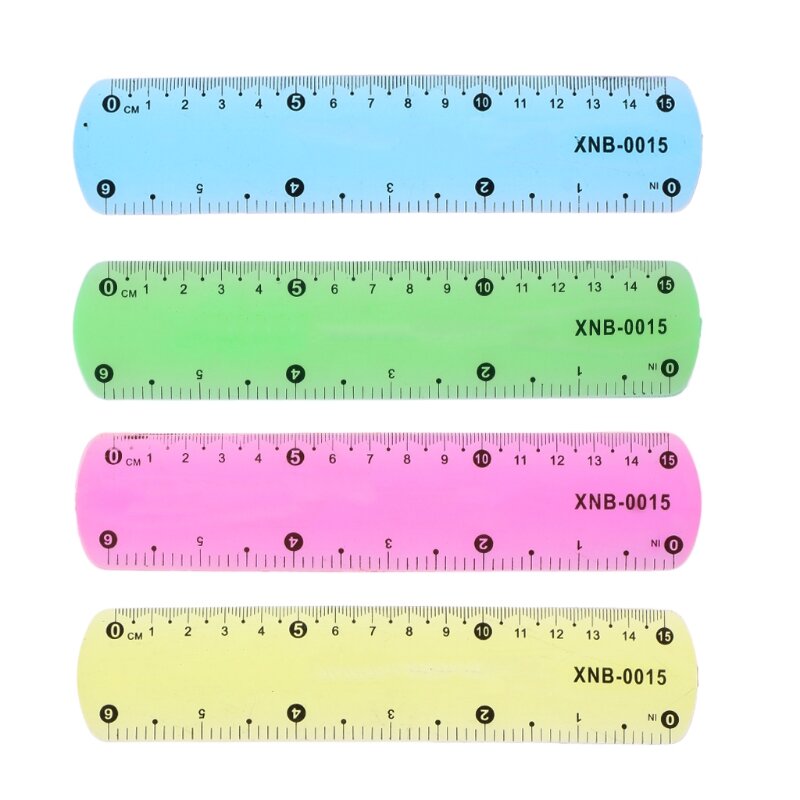 15cm Soft Clear Ruler Multicolor Flexible Straight Ruler Measuring Shatterproof Stationery for Student Prize Gift Party Dropship
