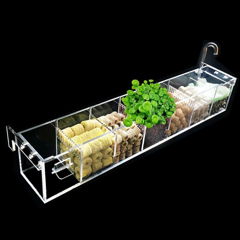 3-em-1 caixas de filtro de aquário acrílico transparente externa pendurado purificador de água fontes de aquário criativo