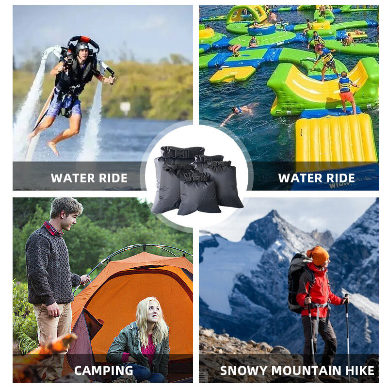 Ultraleve Dry Bag Set, Saco ao ar livre, Mantenha a engrenagem seca para caminhadas, mochila, caiaque, camping, natação, canoagem, 5pcs