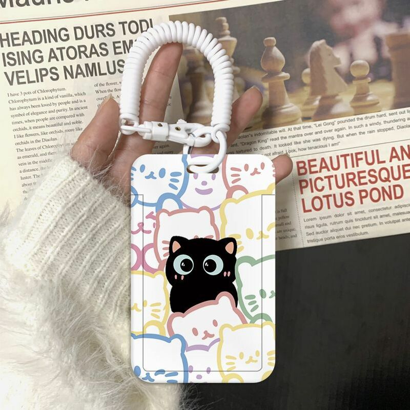 1 pc niedlichen Katzen karten halter für Studenten koreanische Mode kawaii Katze kpop Idol Foto karten halter tragbare Arbeiter Karten halter Lanyard