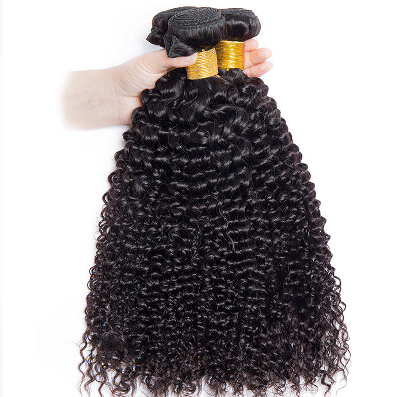 自然な巻き毛のヘアエクステンション,8-30インチ,3/4または100ユニット,人間の髪の毛,黒色,卸売