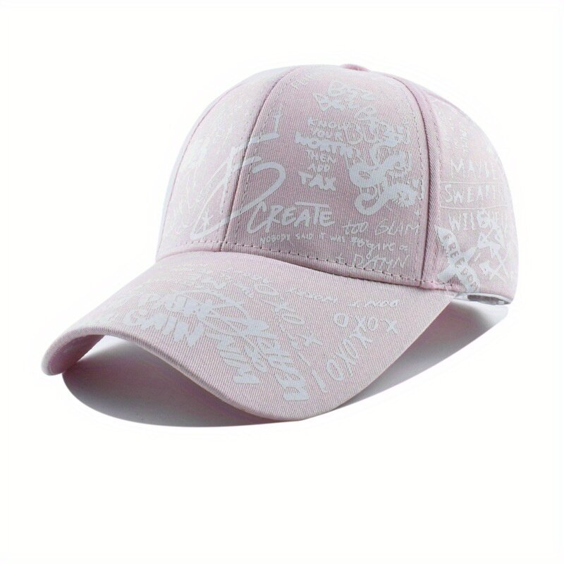 Topi bisbol motif grafiti Musim Panas, topi Snapback pelindung matahari dapat disesuaikan untuk wanita pria, topi olahraga mendaki bepergian luar ruangan Ayah