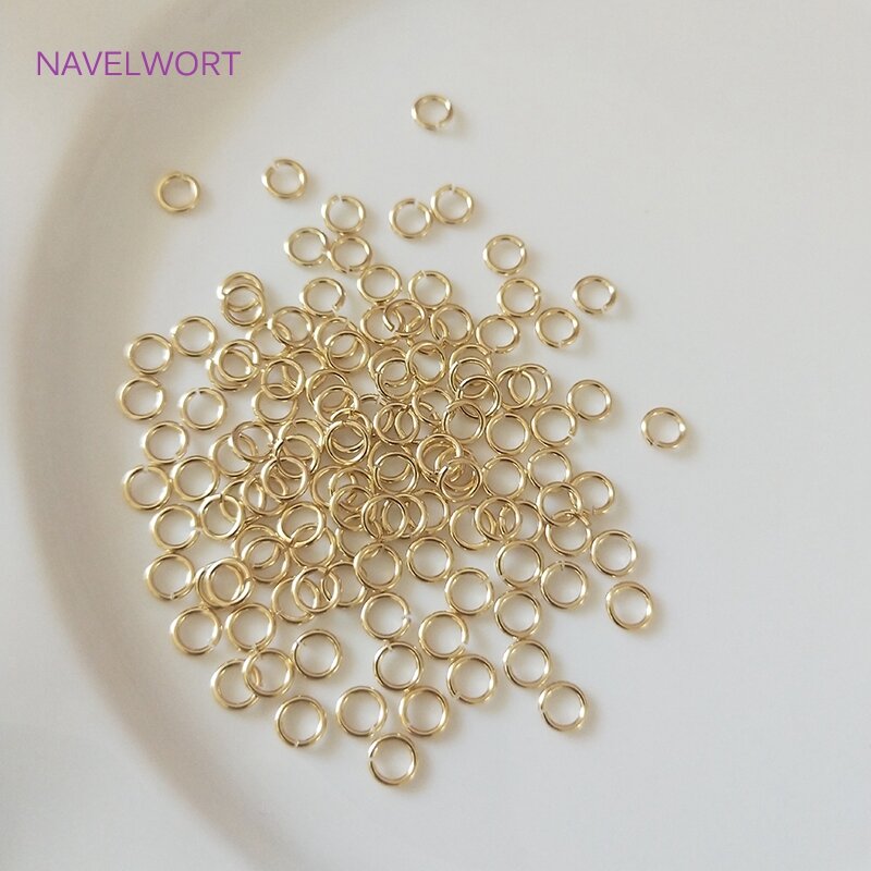 Multi Size 14K/18K Gold Plated Open Jump Ring Connecting Rings For Jewelry Making Supplies Brass Split Rings Jewelry Accessories