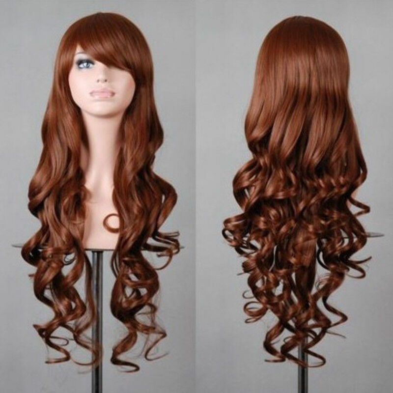 Women Wig Long Curly Wigs Ladies Fancy Party Synthetic Hair Wig