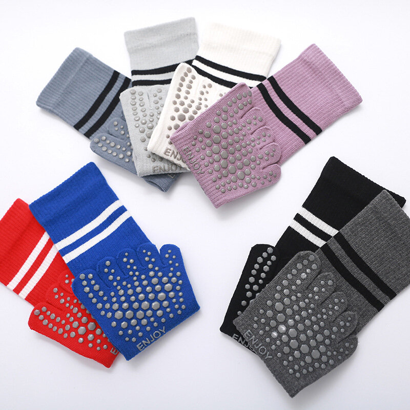 Calcetines de Yoga de cinco dedos para mujer, medias antideslizantes con punta dividida, barras profesionales paralelas, Otoño e Invierno