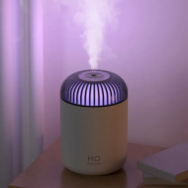 Humidificador de aire ligero para dormitorio, purificador de aire de aromaterapia colorido de gran capacidad, 500ml