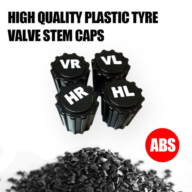 ATsafepro 8 Pcs Tyre Tire Ventiel Dust Caps Stofdicht Wheel Stem Air Valve Cover Met Vr Vl Hr Hl Afdrukken 8V1 Ons Schrader Abs