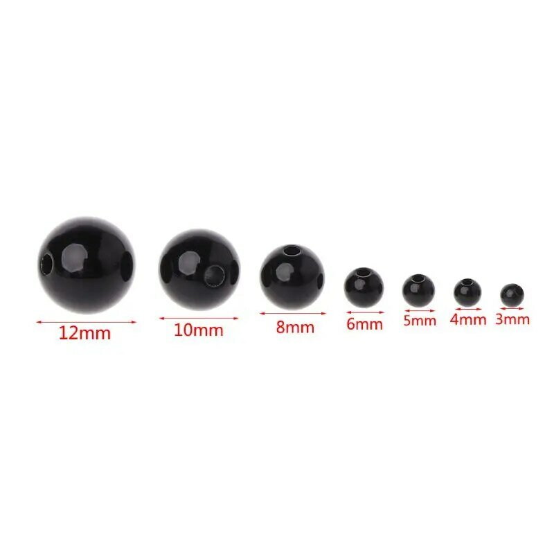 100 piezas de Ojos Negros de 3mm, 4mm, 5mm, 6mm, 8mm, cuentas de costura, bolas de ojos para niños, juguetes para bebés, animales de peluche, pato, conejo, DIY Acc