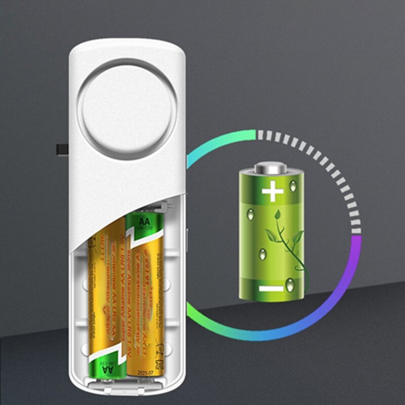 Nirkabel Jendela Pintu Alarm Magnet Pencuri Peringatan Sensor Tidak Ada Baterai 90dB