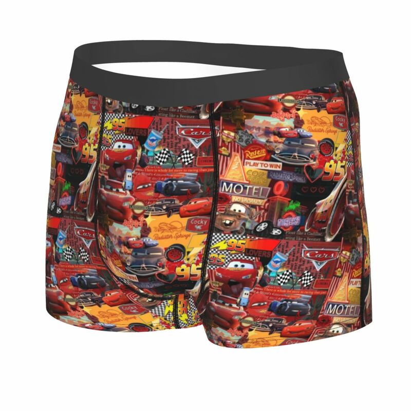 Personalizado Lightning McQueen Boxers para Homens, Desenhos Animados Carros Roupa Interior, Moda Cuecas, Cuecas, Shorts