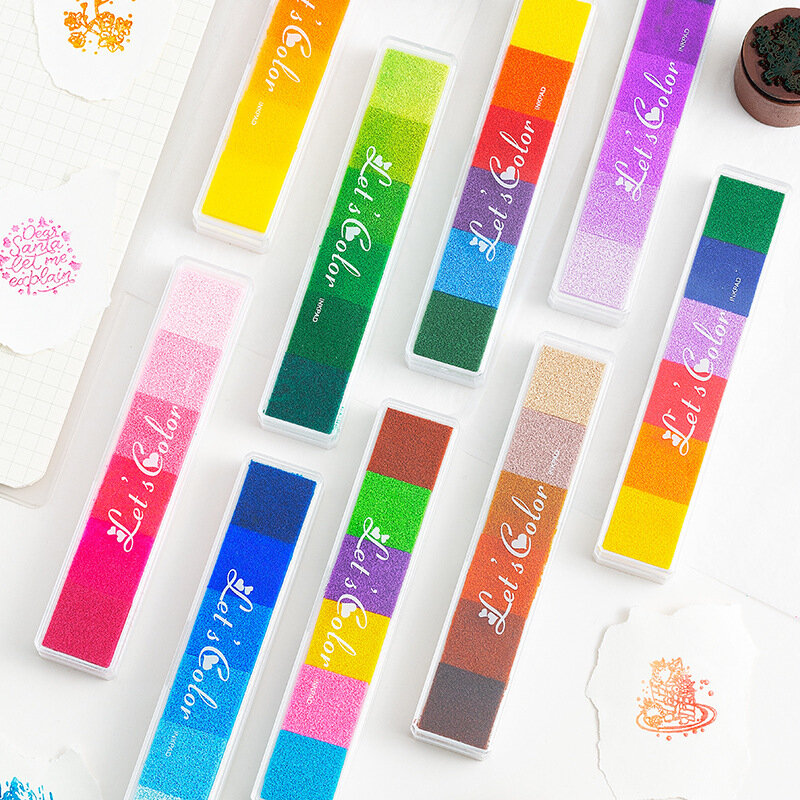 Journamm-almohadilla de tinta colorida para sellos, diario de chatarra, papelería creativa, pintura de dedos, suministros escolares, accesorios de álbum de recortes DIY
