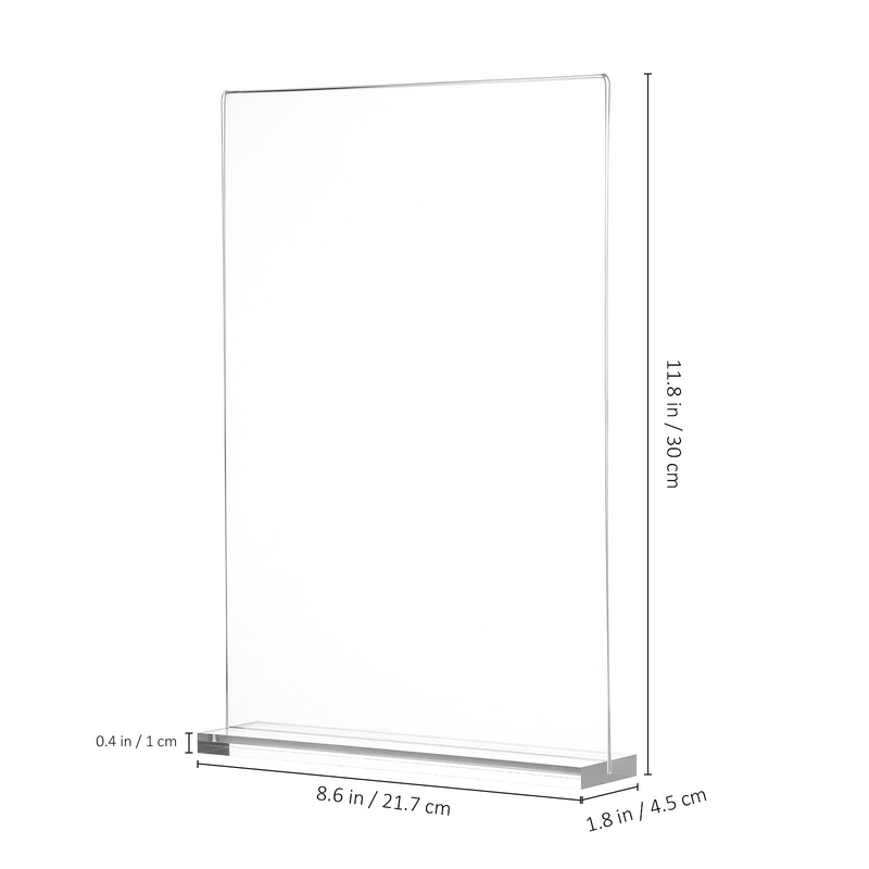 3 pezzi A4 acrilico porta carte da tavolo per foto verticali espositore Menu Stand titolari prezzo segni scaffale