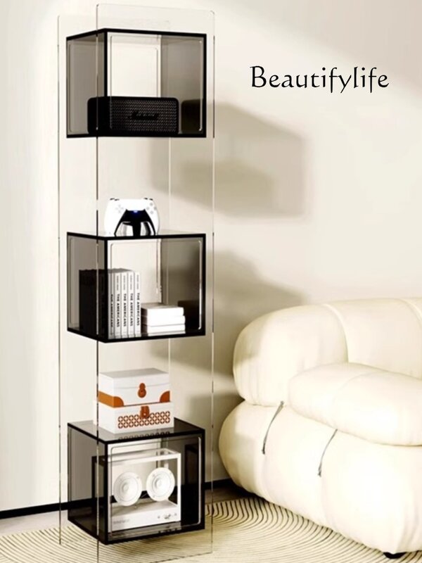 Acrylic Floor-to-Wall Bookshelf Corner Storage Display Bookcase Designer Multi-Layer Shelf