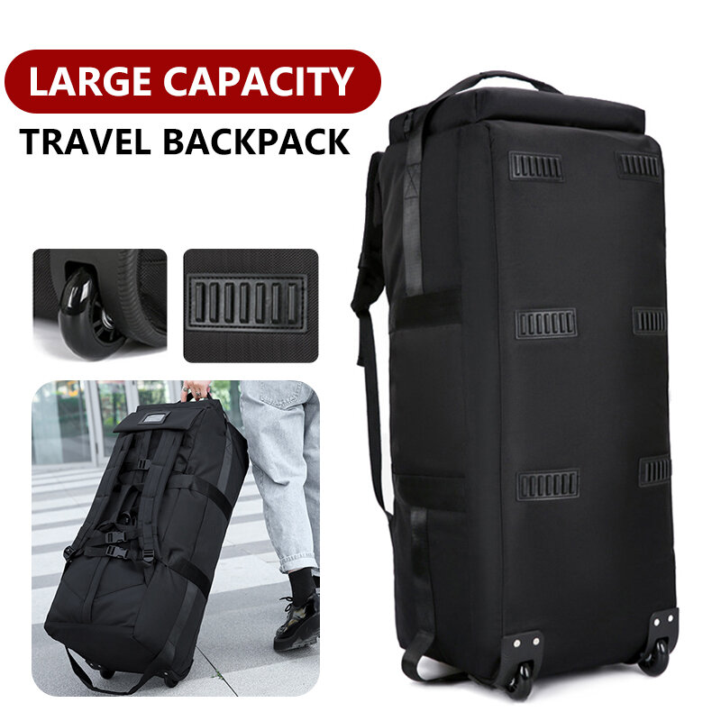Sacos de rodas de viagem dobráveis com roda, Unisex Universal Travel Bag, Bolsa de armazenamento de bagagem de grande capacidade