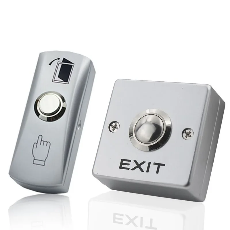 Botón de liberación de salida de puerta, Panel de aleación de Zinc, interruptor de empuje para sistema de Control de acceso de puerta para abrir la puerta