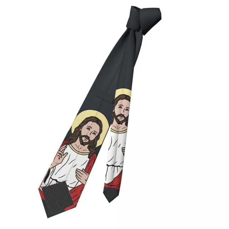 Jesus Krawatten Männer Frauen Polyester 8 cm Christus Retter Krawatten für Herren lässig schmale Anzüge Accessoires Krawatte Geschenk