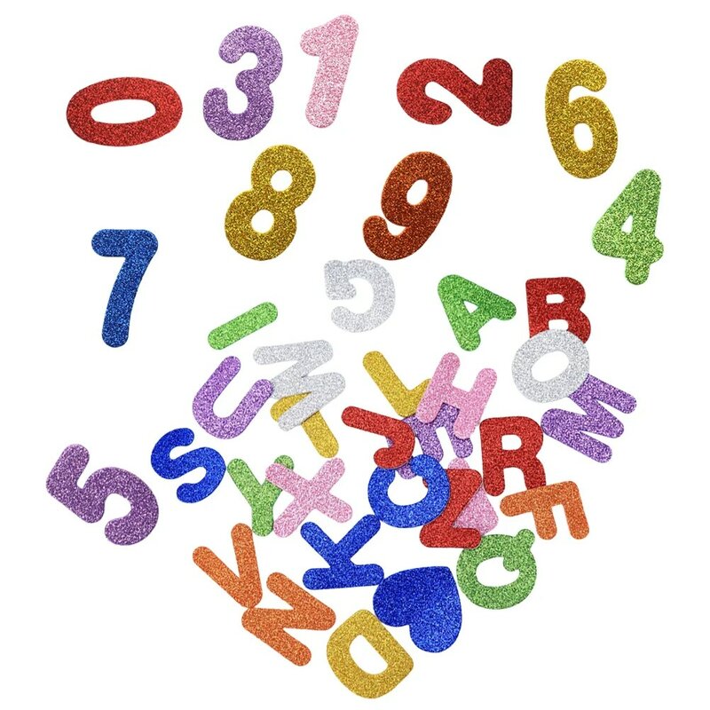 2-pakowa piankowa z małymi literami alfabetu Brokatowe naklejki z literami Materiały rzemieślnicze Naklejki z literami
