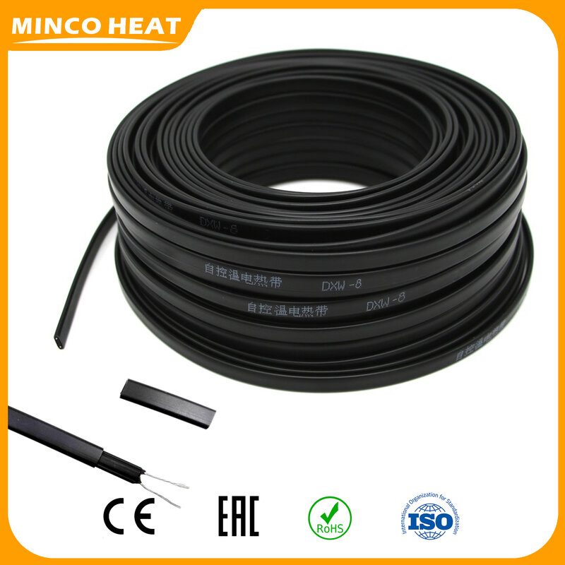 Minco-Cable ignífugo de 20 W/m, protección contra congelación, Flexible, suave, 0,5 ~ 7m