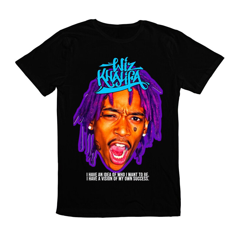 Men Wiz Khalifa American Rapper Popular RAP Music Tees New T-Shirt 1