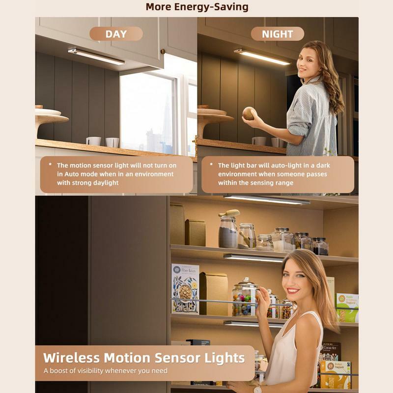 モーションセンサー付き充電式LEDライト、屋内ライト、超薄型屋内照明、階段とベース