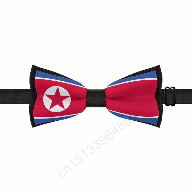 Новинка, мужской галстук-бабочка из полиэстера, северокорейского флага, модные повседневные мужские галстуки-бабочки, галстук-бабочка для свадебной вечеринки